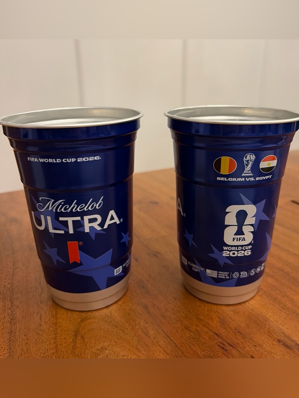 2 FIFA World Cup 2026 Michelob Ultra Belgium vs Egypt Souvenir Cups Seattle